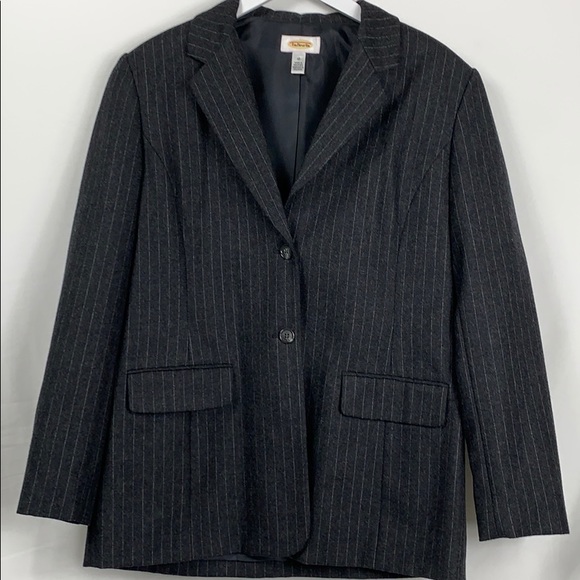 Talbots grey pinstriped blazer size 10. 85% wool - Picture 1 of 7